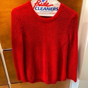 Beautiful Madewell red sweater. Interesting & slimming knit pattern. XS